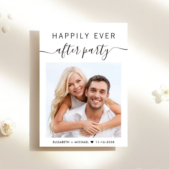 Convite Recepção de casamento de Foto de Festa Feliz de To (A chic Happily Ever After Party Invitation to set the tone for an unforgettable event)