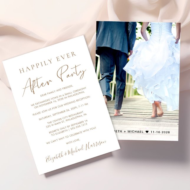 Convite Recepção de casamento de Fotografias de Script Dou (From private vows to a grand happily ever after party - celebrate with family and friends)