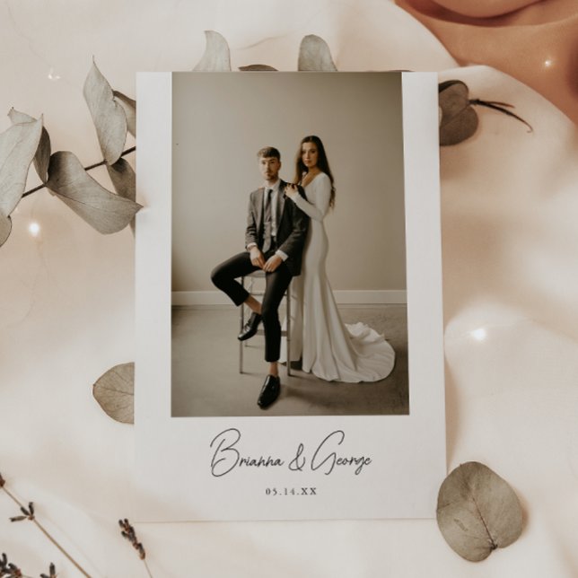 Convite Recepção de Casamento de Fuga com Roteiro de Foto  (Criador carregado)