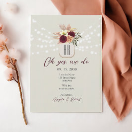 Convite Recepção de Casamento de Fuga Floral