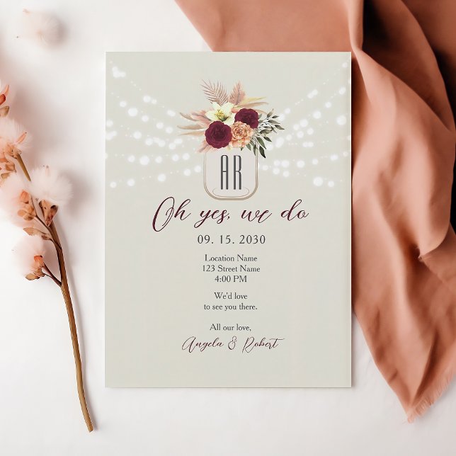 Convite Recepção de Casamento de Fuga Floral (Criador carregado)