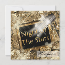 Convite recepção de casamento de Hollywood preto