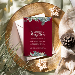 Convite Recepção de casamento de inverno da Greenerescen