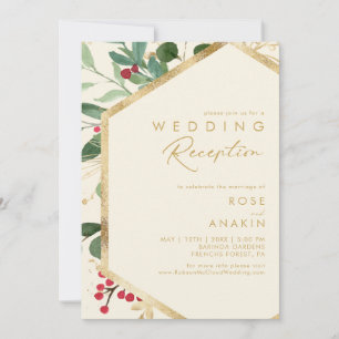 Convite Recepção de casamento de limão verde de Natal m