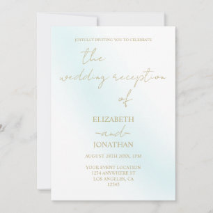 Convite Recepção de casamento de Onda de Cor Azul