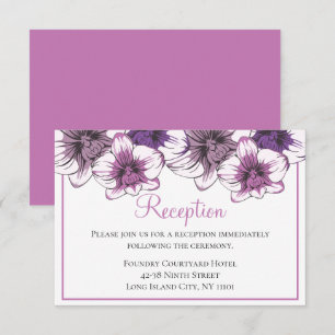 Convite Recepção de Casamento de Orquídea Floral Flores Ro