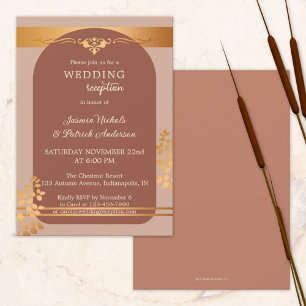 Convite Recepção de Casamento de Outono com Terra Cota Cob