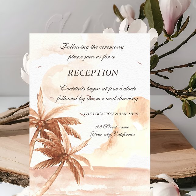 Convite Recepção de Casamento de Palmas Tropicais Rústicas (Criador carregado)