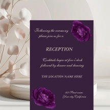 Recepção de Casamento de Rosas Roxas Chique Elegan