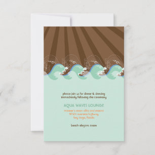 Convite Recepção de Casamento de Verão na Praia Ondas Marr