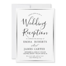 Recepção de casamento Delicada de Caligrafia Preta