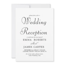 Recepção de casamento Delicada de Caligrafia Preta