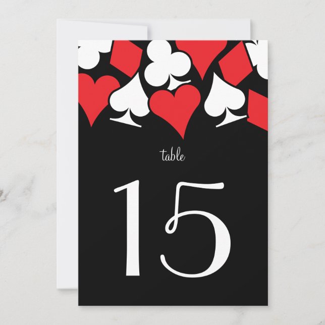 Convite Recepção de Casamento Destiny Vegas Número de Mesa (Frente)