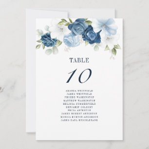 Convite Recepção de casamento do Número da Tabela Azul com