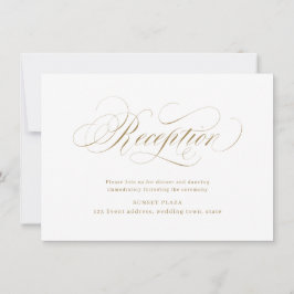 Convite Recepção de casamento elegante clássico em caligra