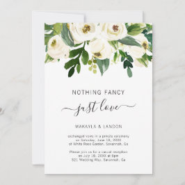 Convite Recepção de Casamento Elegante com Flores Brancas 