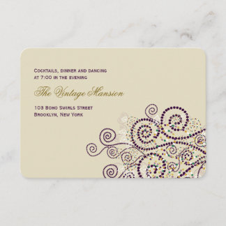 Convite Recepção de casamento Elegante de Boho Roxo