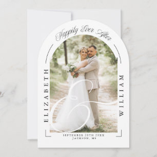 Convite Recepção de casamento Elegante de Caligrafia Fotog