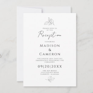 Convite Recepção de Casamento Elegante Deixa Preto e Branc