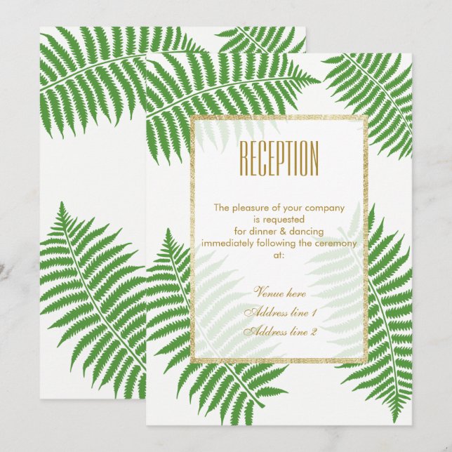 Convite Recepção de Casamento Elegante e com Estilo da Sam (Frente/Verso)