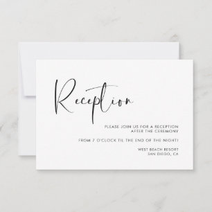 Convite Recepção de casamento elegante e moderna em preto 