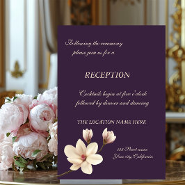 Convite Recepção de Casamento Elegante Magnólia Chic