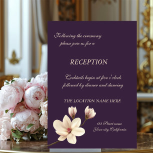 Convite Recepção de Casamento Elegante Magnólia Chic