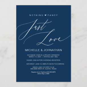 Convite Recepção de Casamento Elopement de Script Navy Mod