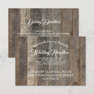 Convite recepção de casamento em celeiro com textura de ma