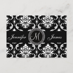 Convite Recepção de Casamento em Damasco Preto, para Cartã