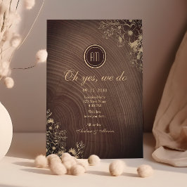 Convite Recepção de Casamento em Madeira Rústica de Celeir