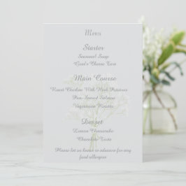 Convite Recepção de Casamento em Marfim Suave, Menu de lay