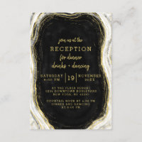 Recepção de Casamento em Preto Branco e Dourado Ge