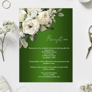 Convite Recepção de Casamento Esmeralda e Rosas Boho