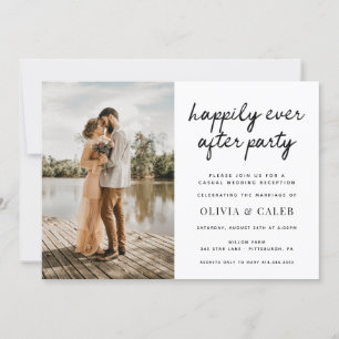 Convite Recepção de Casamento Felizes para Sempre