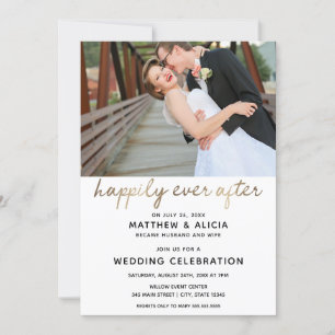 Convite Recepção de Casamento Felizes para Sempre