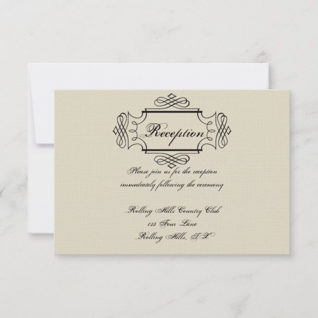 Convite Recepção de casamento fino de Nouveau da arte (Frente)