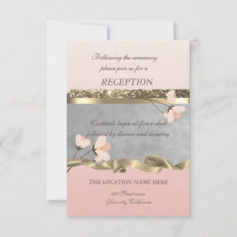 Convite Recepção de Casamento Floral Chic Elegante