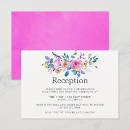 Convite Recepção de Casamento Floral com Aquarela Rosa-Int