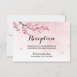 Convite Recepção de Casamento Floral com Flor de Cerejeira