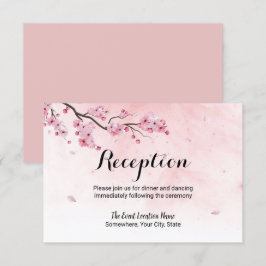 Convite Recepção de Casamento Floral com Flor de Cerejeira