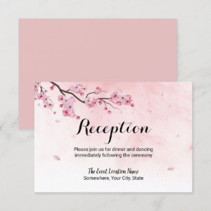 Convite Recepção de Casamento Floral com Flor de Cerejeira
