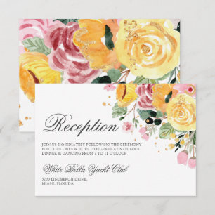 Convite Recepção de casamento Floral de Aquarela