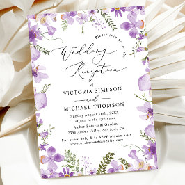 Convite Recepção de casamento Floral de Casamento Roxo