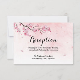 Convite Recepção de Casamento Floral de Cerejeira em Aquar