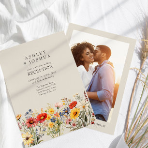 Convite Recepção de Casamento Floral de Flor Silvestre Rús