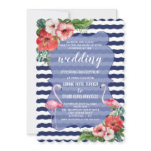 Recepção de Casamento Floral de Luau Flamingo