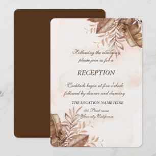 Convite Recepção de Casamento Floral de Outono Exótico