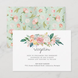 Convite Recepção de Casamento Floral de Verão Corada