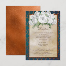 Convite Recepção de Casamento Floral Elegante em Verde Águ